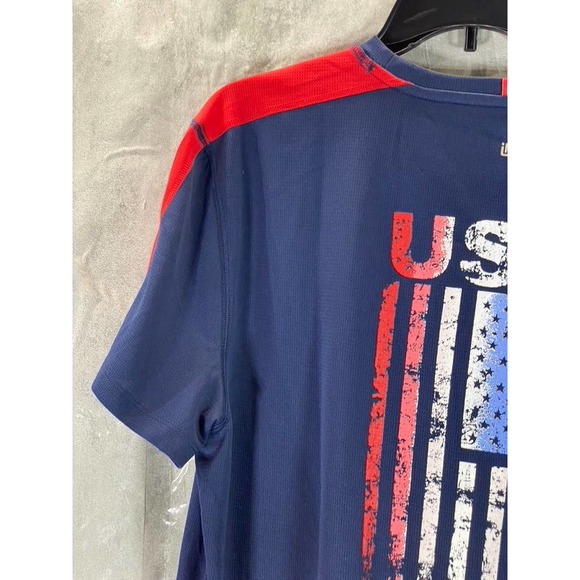 ID Ideology Men's Indigo Sea Crewneck Taped Graphic Training T-Shirt SZ L - Picture 5 of 13